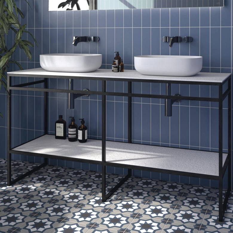 Carrelage sol effet carreaux de ciment Classico capri cold 20x20 cm