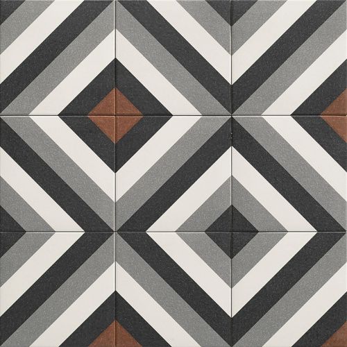 Carrelage sol effet carreaux de ciment Richelieu dublin black 2020 cm