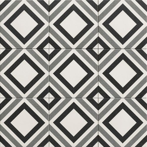 Carrelage sol effet carreaux de ciment Richelieu belfast black 2020 cm