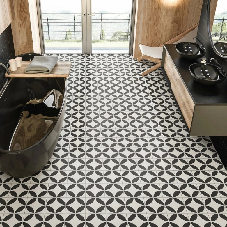 Carrelage sol effet carreaux de ciment Richelieu cavan 2020 cm