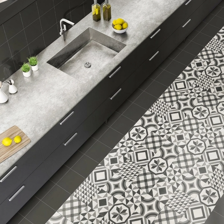 Carrelage sol Richelieu riga black 20x20 cm