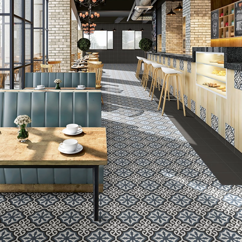 Carrelage sol effet carreaux de ciment Richelieu london 2020 cm