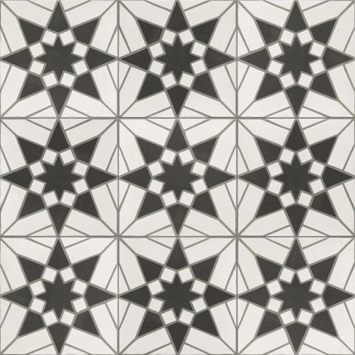 Carrelage sol effet carreaux de ciment Mélancolie Séville blanc 20x20 cm