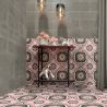 Carrelage sol effet carreaux de ciment Mélancolie Barcelone rose 20x20 cm