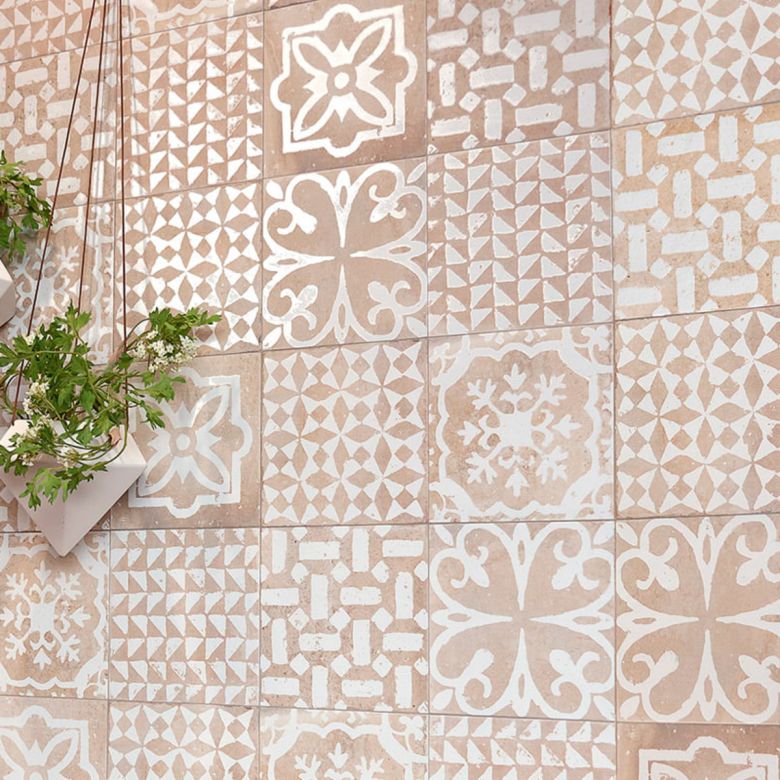 Carrelage sol effet carreaux de ciment Talamanca Kasma blanc 2020 cm