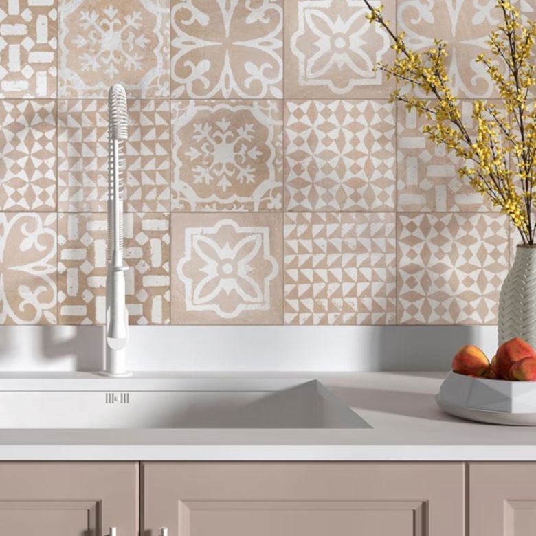 Carrelage sol effet carreaux de ciment Talamanca Kasma blanc 2020 cm