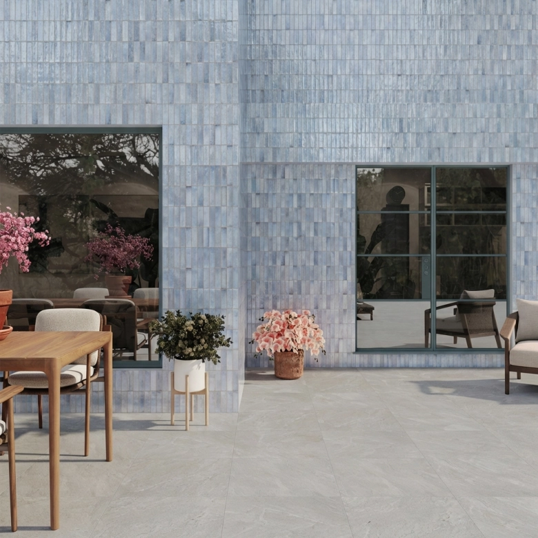 Carrelage mur effet zellige Zahara bleu 32x62,5 cm