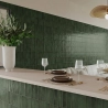 Carrelage mur effet zellige Zahara vert forêt 32x62,5 cm
