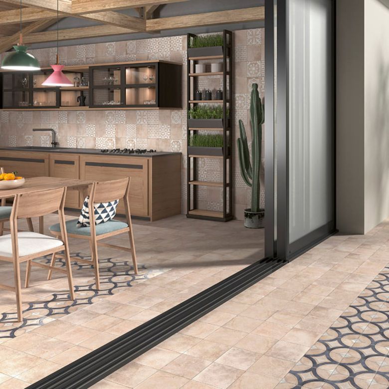 Carrelage sol effet carreaux de ciment Talamanca Décor blanc 2020 cm