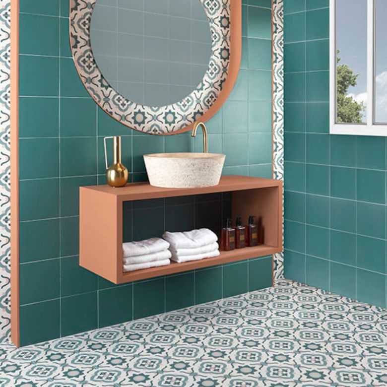 Carrelage sol effet carreaux de ciment Montaigne Nazare 20x20 cm