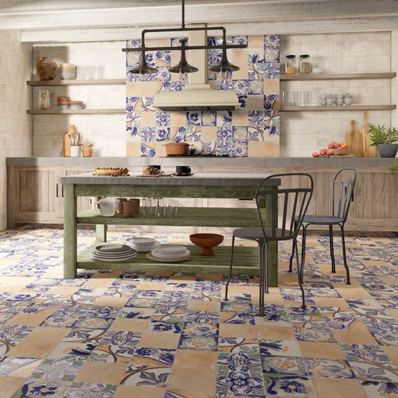 Carrelage sol Verone crème 20x20 cm