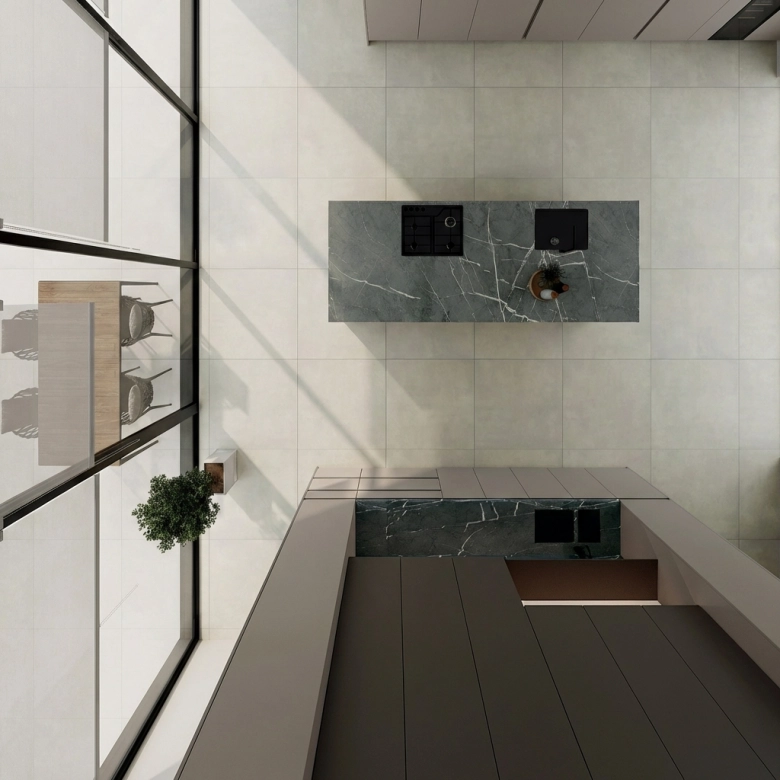 Dalle extérieur moderne Inédit2.0 perle R11 60x60 cm