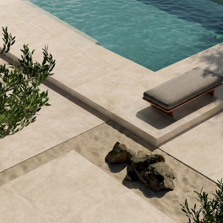 Dalle extérieur Ginza 2.0 sable R11 80x80 cm