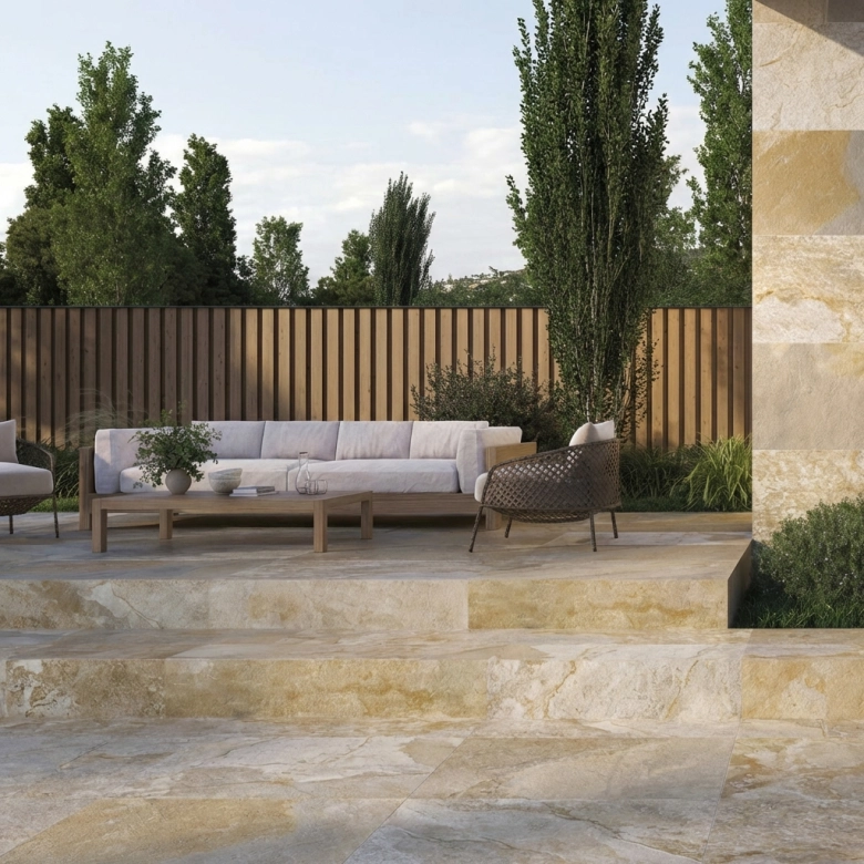 Dalle extérieur effet pierre Krabi 2.0 beige R11 60x60 cm