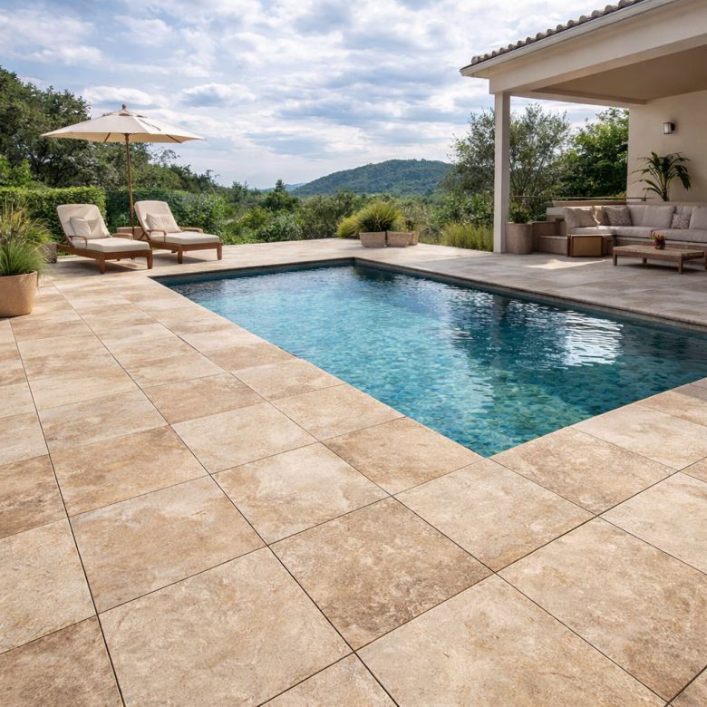 Dalle extérieur Chateau 2.0 crème R11 60x60 cm