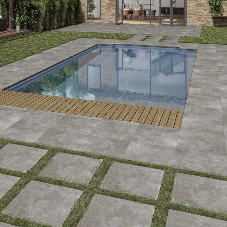 Dalle extérieur Natura 2.0 anthracite R11 60x60cm