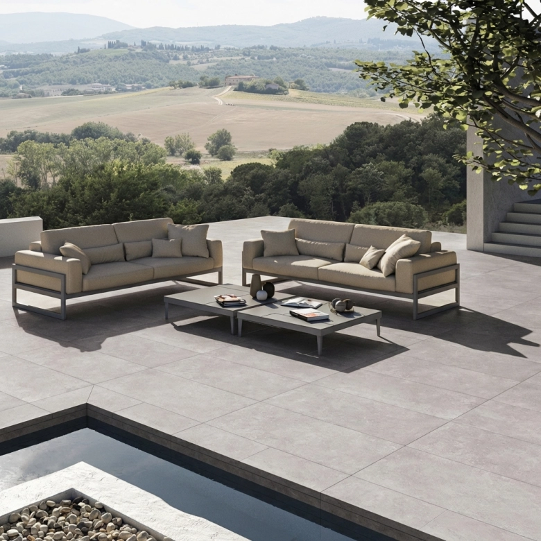 Dalle extérieur effet pierre Dolomie Lait R11 60x60 cm