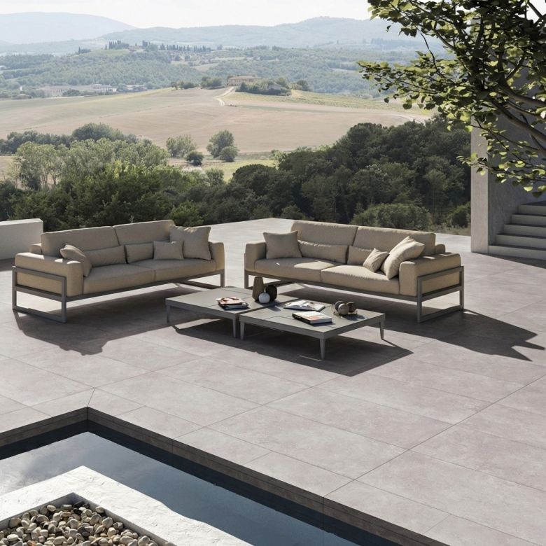 Dalle extérieur effet pierre Dolomie Lait 2.0 R11 60x120 cm