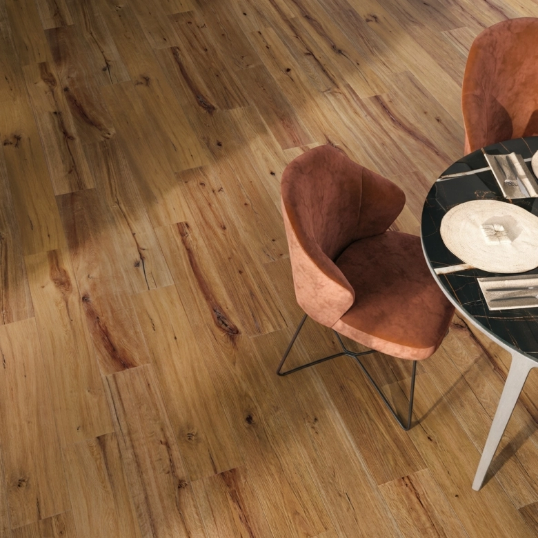 Carrelage sol extérieur effet bois Copernicia noisette R10 30x120 cm