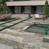 Carrelage sol extérieur Pierre de Bali Météor Mix vert R11 30x60 cm
