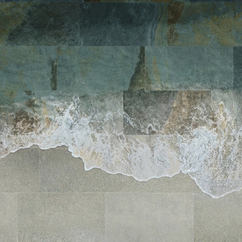 Carrelage sol extérieur effet pierre de Bali Buddha gris R11 15x15 cm