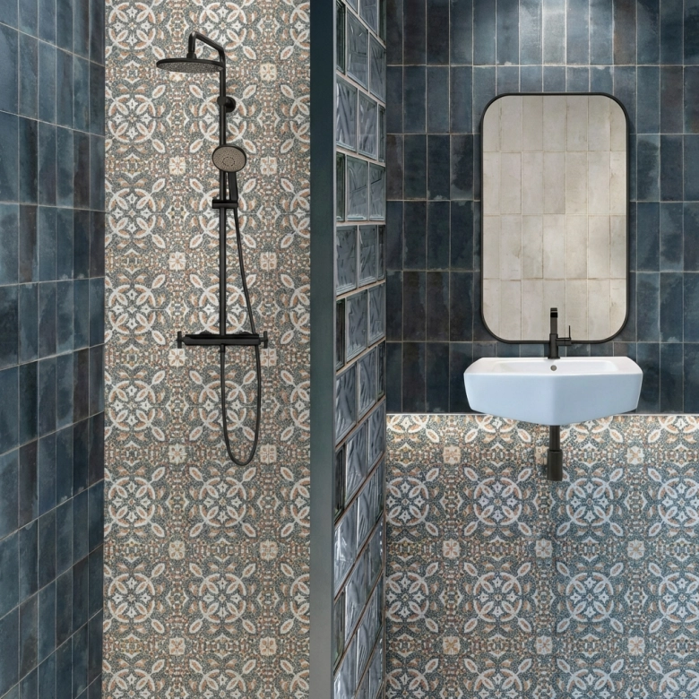 Carrelage sol effet carreaux de ciment Haussman décor augusta 20x20 cm