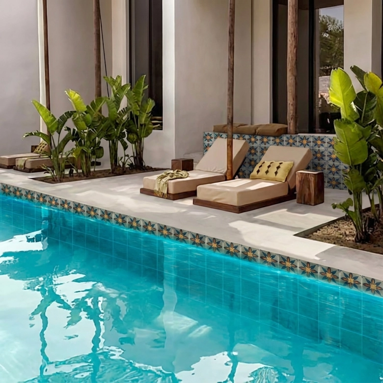 Carrelage sol effet carreaux de ciment Lys Belia 15x15 cm