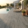 Carrelage sol extérieur effet bois Easy gris R11 20x120 cm
