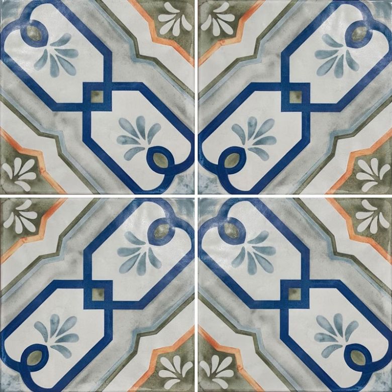 Carrelage sol effet carreaux de ciment Lys Maresa 15x15 cm