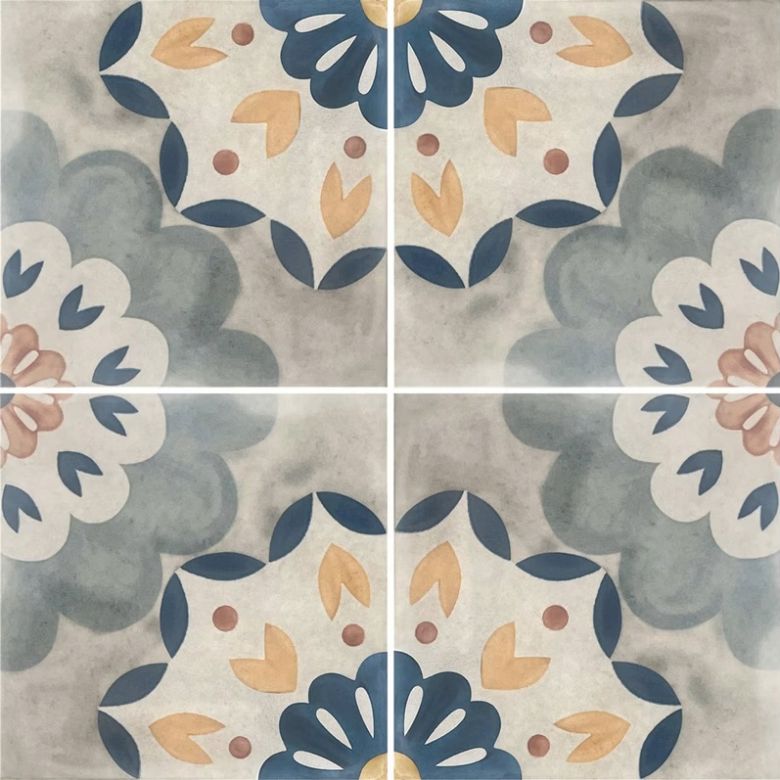 Carrelage sol effet carreaux de ciment Lys Alma15x15 cm