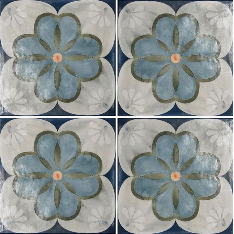 Carrelage sol effet carreaux de ciment Lys Liena15x15 cm