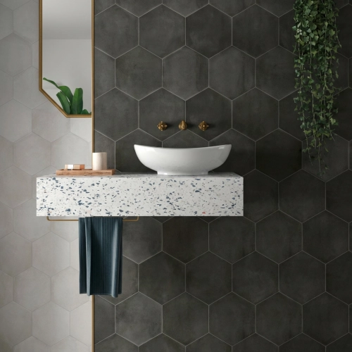 Carrelage sol hexagonal...