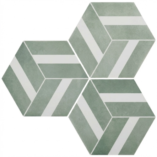 Carrelage sol hexagonal Arsenal Bari aqua 2327 cm