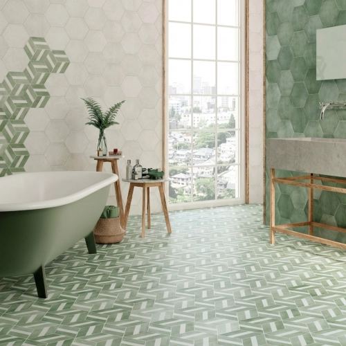 Carrelage sol hexagonal...