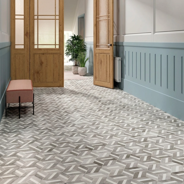 Carrelage sol hexagonal Arsenal Bari grey 2327 cm