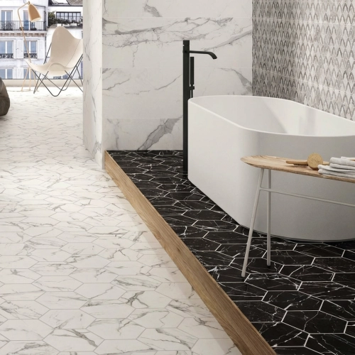 Carrelage sol hexagonal...