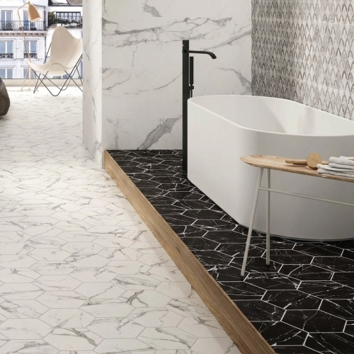 Carrelage sol hexagonal...