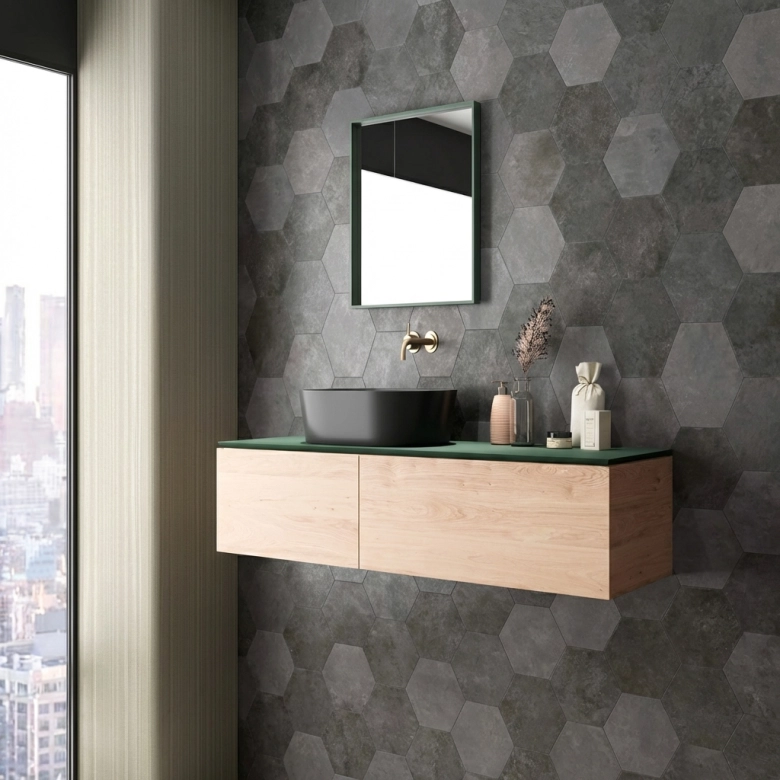 Carrelage sol et mur hexagonal Jungle lava 2327 cm