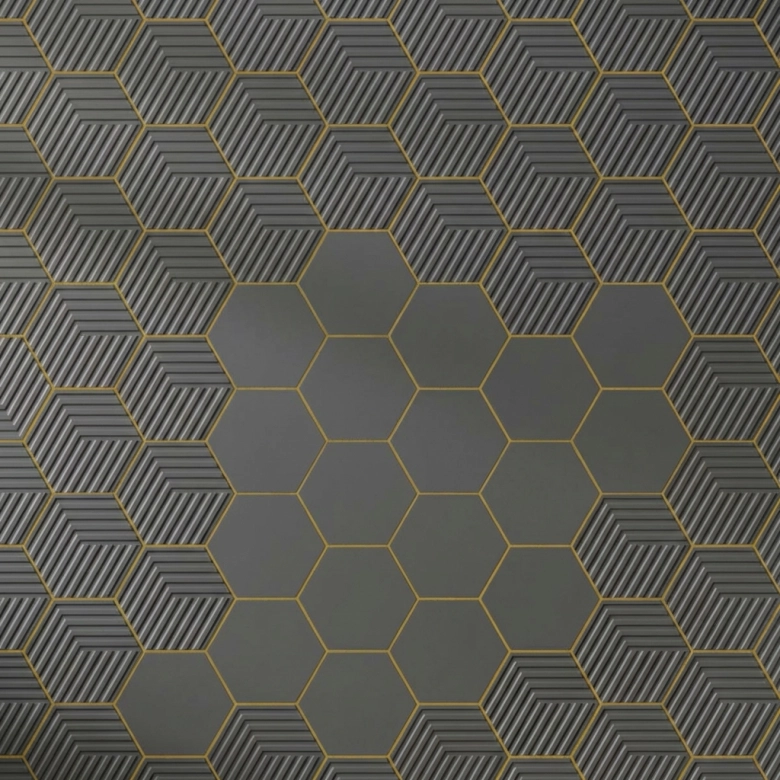 Carrelage sol hexagonal Bird taupe 1416 cm