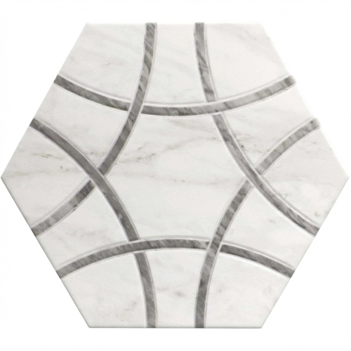 Carrelage sol hexagonal Pollença gris 28.5x33 cm