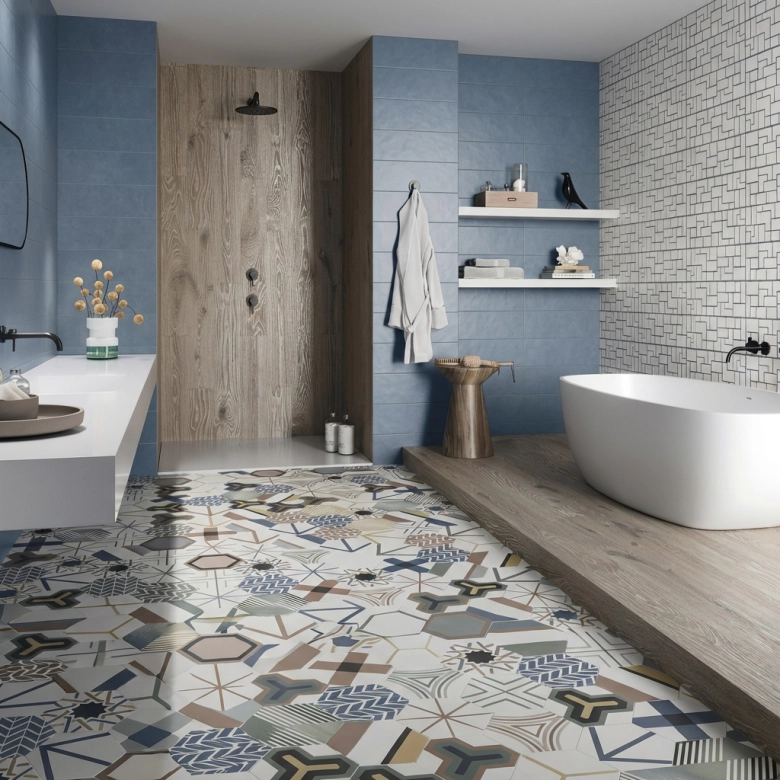 Carrelage sol hexagonal Nice mix 23x26 cm