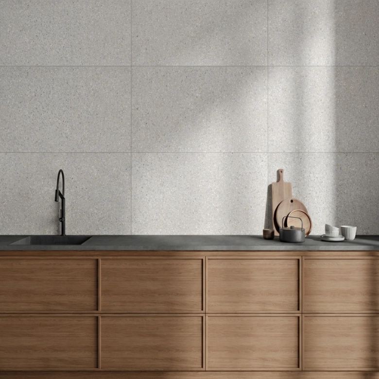 Carrelage effet Terrazzo Castello gris 30x60 cm