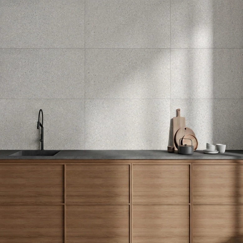 Carrelage effet Terrazzo Castello gris90x90 cm