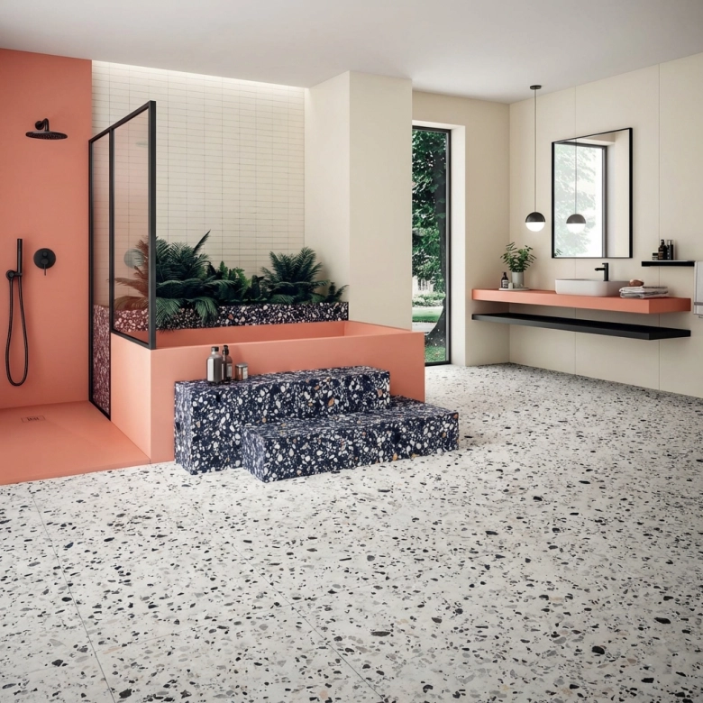 Carrelage sol effet terrazzo Balcone giudecca29.7x59.5 cm