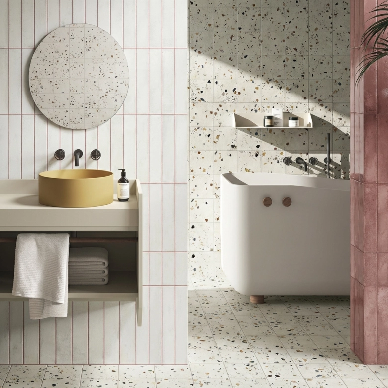 Carrelage sol effet terrazzo Crovato mix 20x20 cm