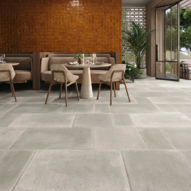 Carrelage sol extérieur effet pierre Calma perle R11 30,2x60,4 cm