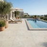 Carrelage sol extérieur effet travertin Nerola sable R11 90x90 cm