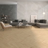 Carrelage sol imitation parquet Chevron sable 60x120 cm