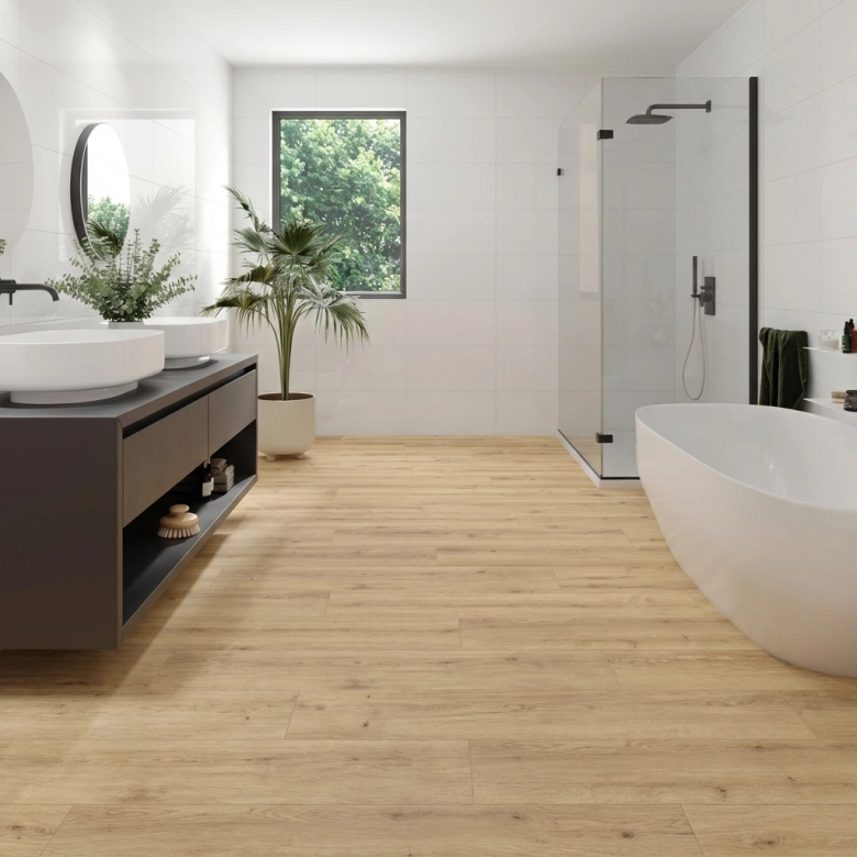 Carrelage sol imitation parquet Montréal Miel 23x120 cm