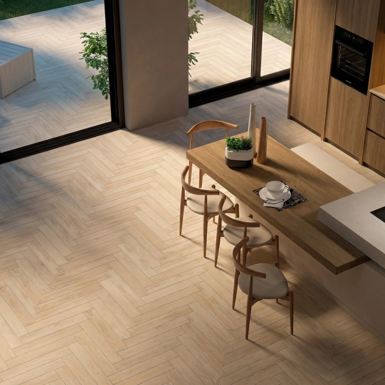 Carrelage sol imitation parquet Kalimantan beige 25x150 cm